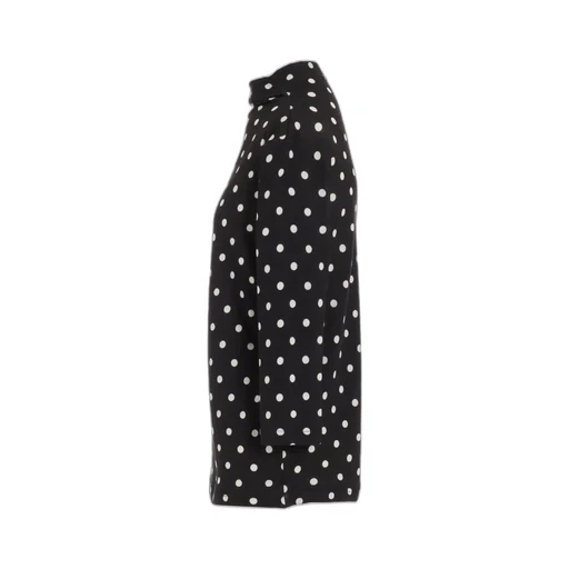 80/1 Dual-Layer Jersey Dot Print Bottle Neck 3/4 Sleeve Shirt