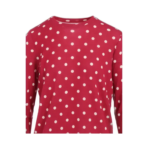 80/1 Dual-Layer Jersey Dot Print Crew Neck Shirt