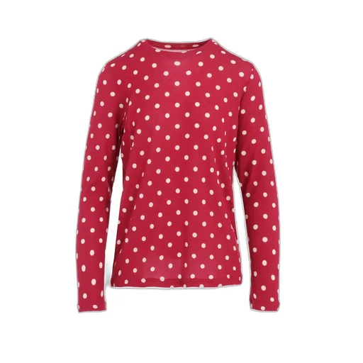 80/1 Dual-Layer Jersey Dot Print Crew Neck Shirt