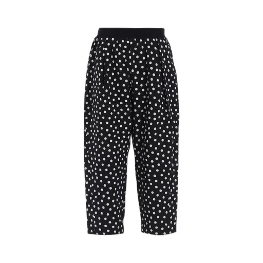 Cotton Ripple Dot Print 4/5 Length Pants