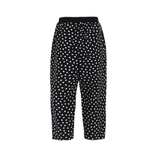 Cotton Ripple Dot Print 4/5 Length Pants