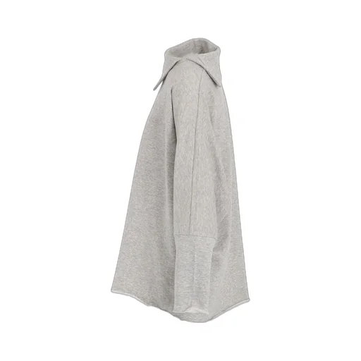 Cotton Mini Fleece Asymmetric Collar Pullover