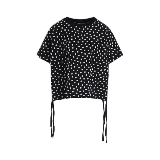 Cotton Ripple Dot Print Pullover
