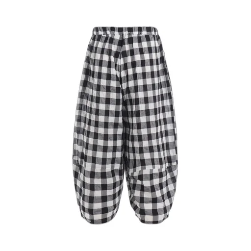 Shirring Plaid Pants