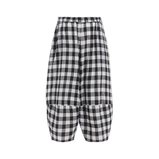 Shirring Plaid Pants