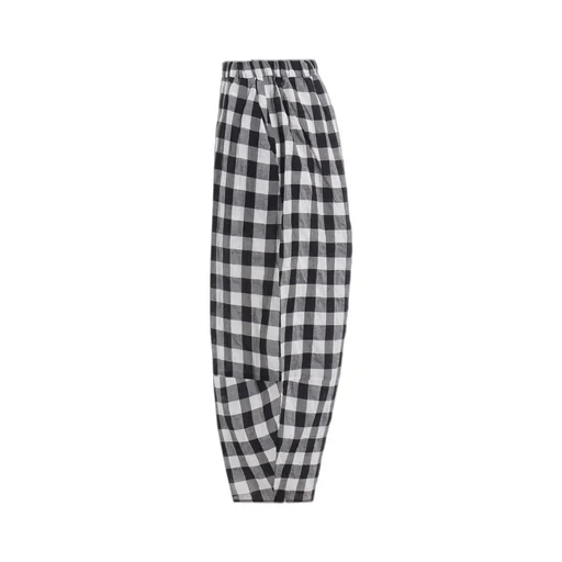Shirring Plaid Pants