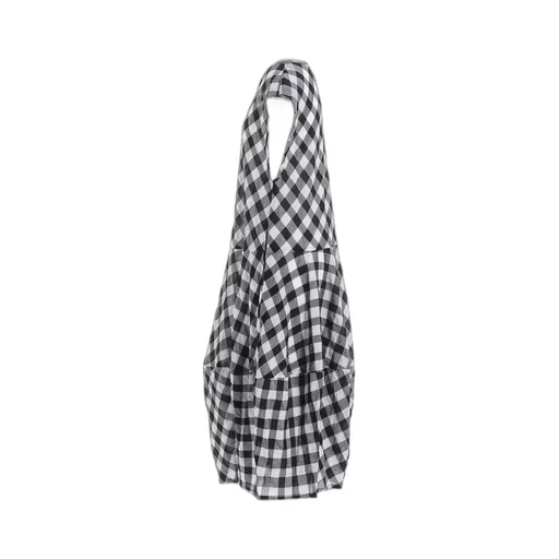 Shirring Plaid Jumper Dress