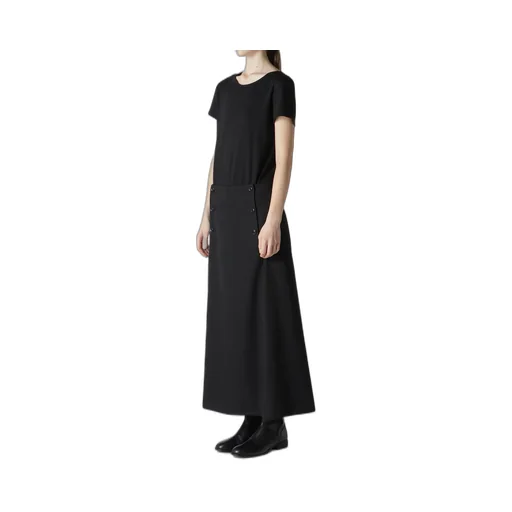 Wool Gabardine Back Lace Up Sailor Skirt