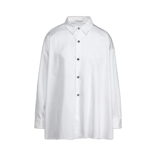 Cotton Satin Switching Collar Shirt