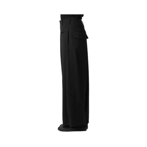 Gabardine R-Backside Flare Wide Pants