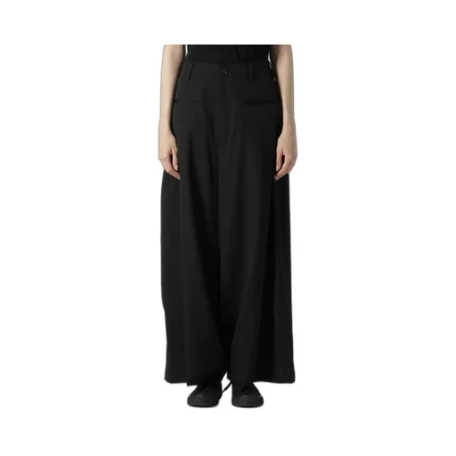 Gabardine R-Backside Flare Wide Pants