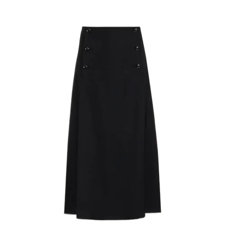 Wool Gabardine Back Lace Up Sailor Skirt