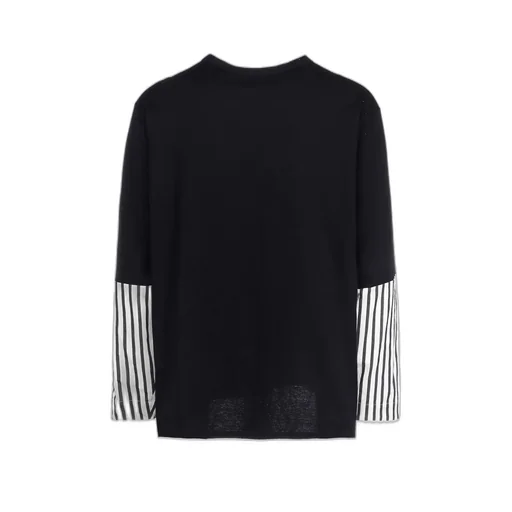 Cotton Stripe Switching Shirt