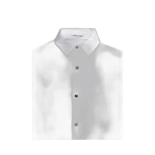 Cotton Satin Switching Collar Shirt