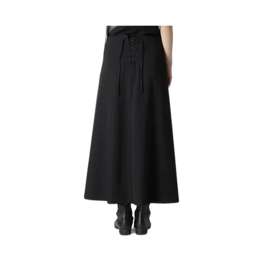Wool Gabardine Back Lace Up Sailor Skirt