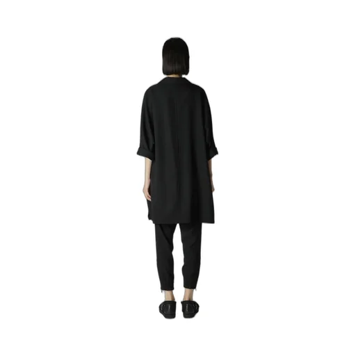 2/60 Wool Gabardine Open Collar Dolman Slv Dress