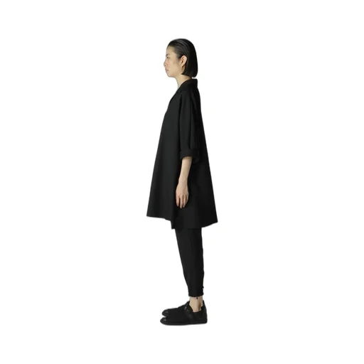 2/60 Wool Gabardine Open Collar Dolman Slv Dress