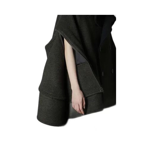 Double Weave Melton Short Length Big Sleeve Double Coat