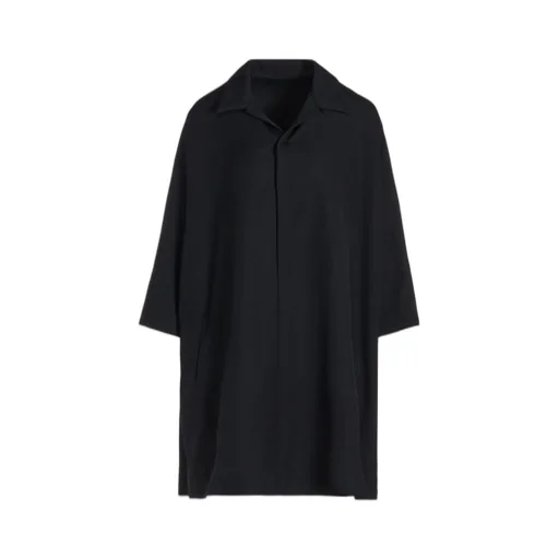 2/60 Wool Gabardine Open Collar Dolman Slv Dress