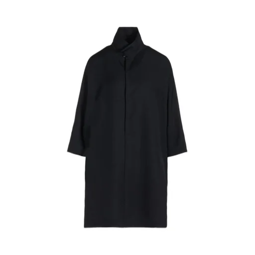 2/60 Wool Gabardine Open Collar Dolman Slv Dress