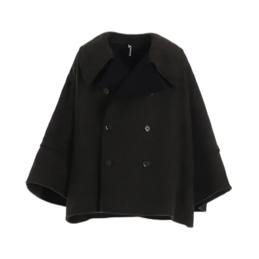Double Weave Melton Short Length Big Sleeve Double Coat