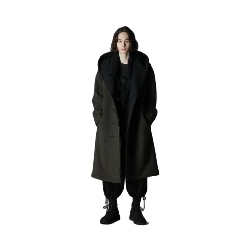 Double Weave Melton Unrrimmed Hooded Coat