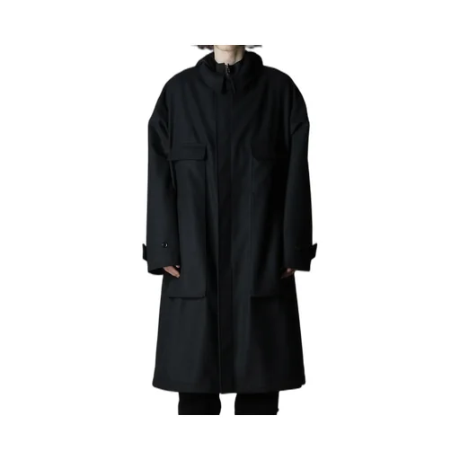 Melton Out Pocket Long Coat