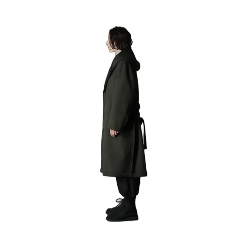 Double Weave Melton Unrrimmed Hooded Coat