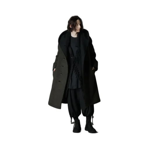 Double Weave Melton Unrrimmed Hooded Coat