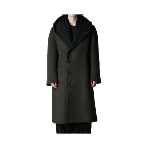 Double Weave Melton Unrrimmed Hooded Coat