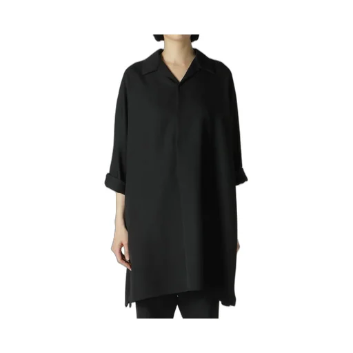 2/60 Wool Gabardine Open Collar Dolman Slv Dress