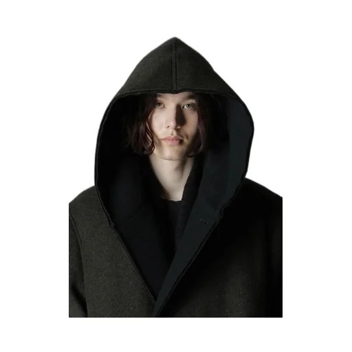Double Weave Melton Unrrimmed Hooded Coat