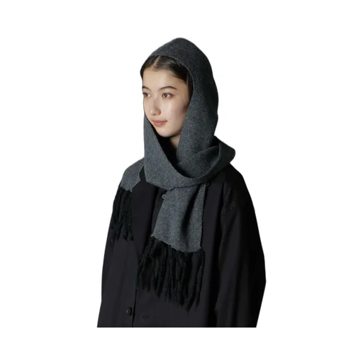 Boilmerinowool Fringe Hooded Muffler