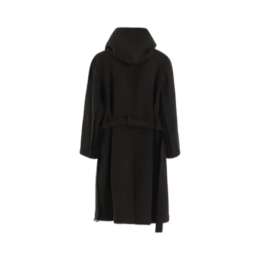 Double Weave Melton Unrrimmed Hooded Coat