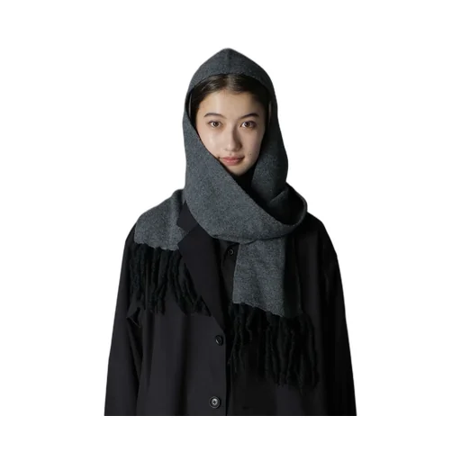 Boilmerinowool Fringe Hooded Muffler