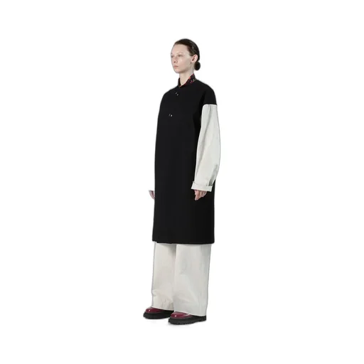 Cable Jq Knit Collerless Coat