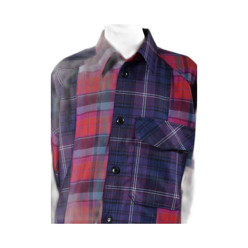 Plaid Shirt Collar Blouse