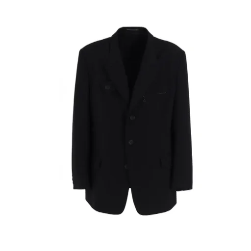 Wool Gabardine Jacket With A Right Lapel Tab