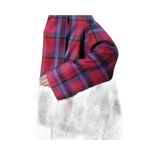 Plaid Scarf Blouson