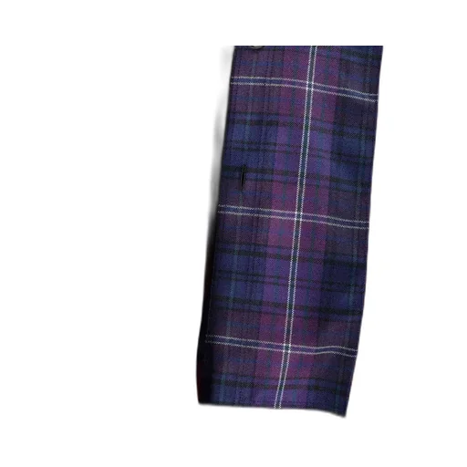 Plaid Shirt Collar Blouse