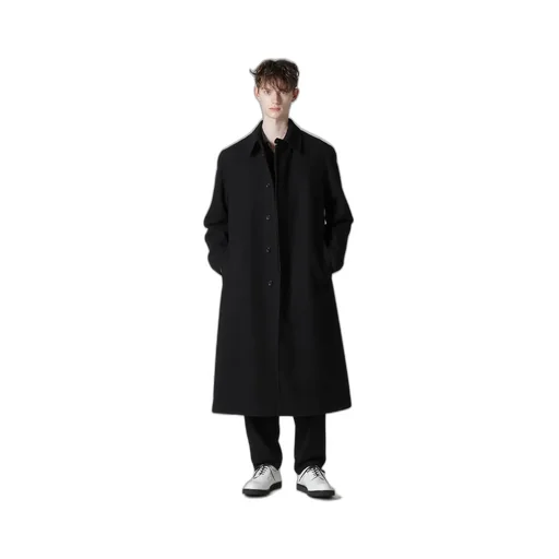 Airy Mosser Long Coat With Nylon Lining