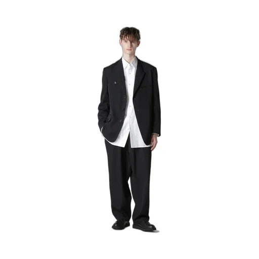 Wool Gabardine Jacket With A Right Lapel Tab