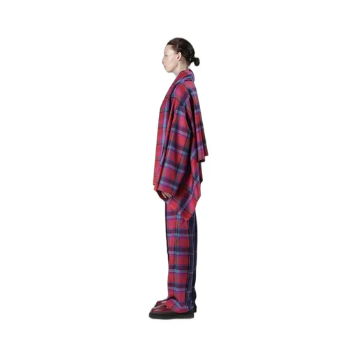 Plaid Scarf Blouson