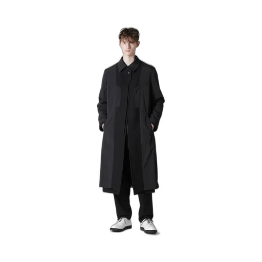 Airy Mosser Long Coat With Nylon Lining