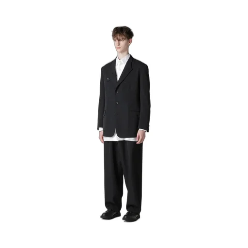 Wool Gabardine Jacket With A Right Lapel Tab