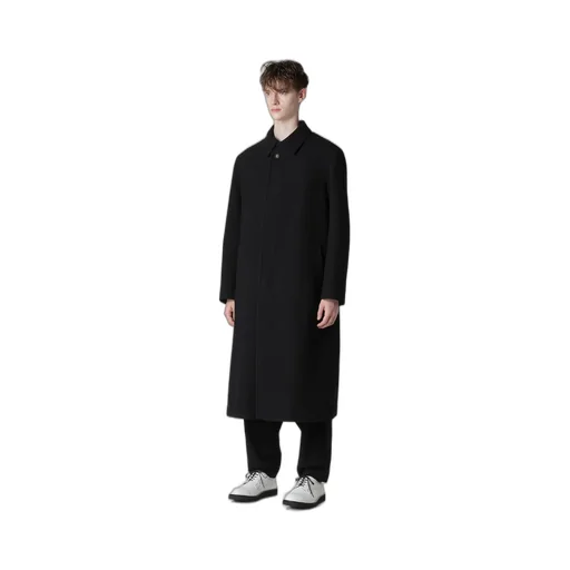 Airy Mosser Long Coat With Nylon Lining
