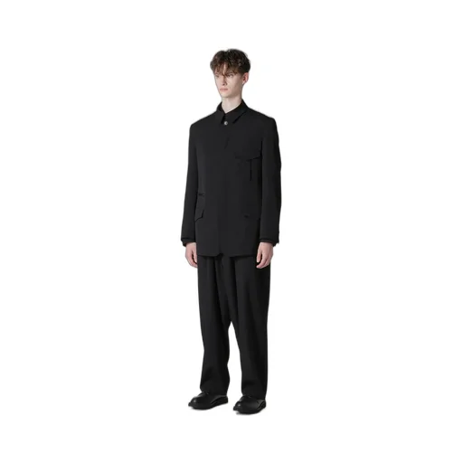 Wool Gabardine Jacket With Military Detils