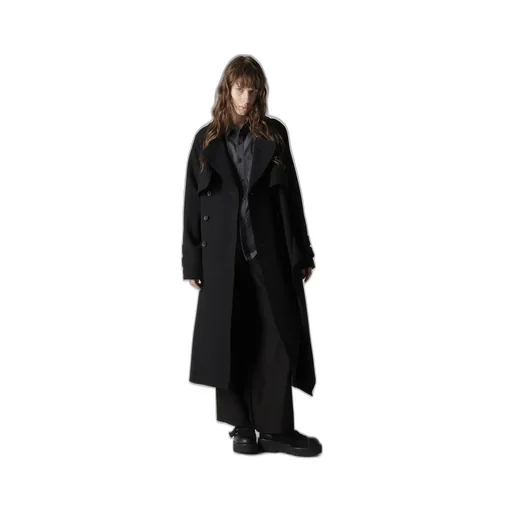 Wool Mosser Back Drape Trench Coat