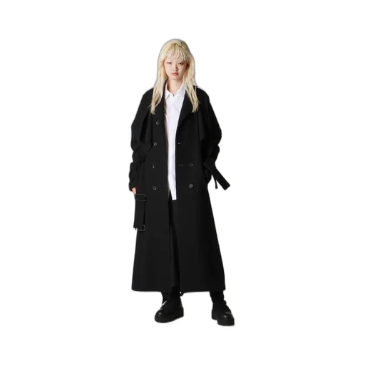 Wool Mosser Trench Coat With Belt