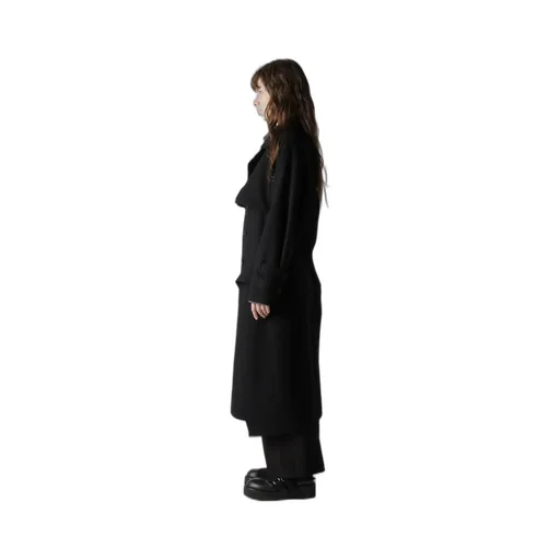 Wool Mosser Back Drape Trench Coat
